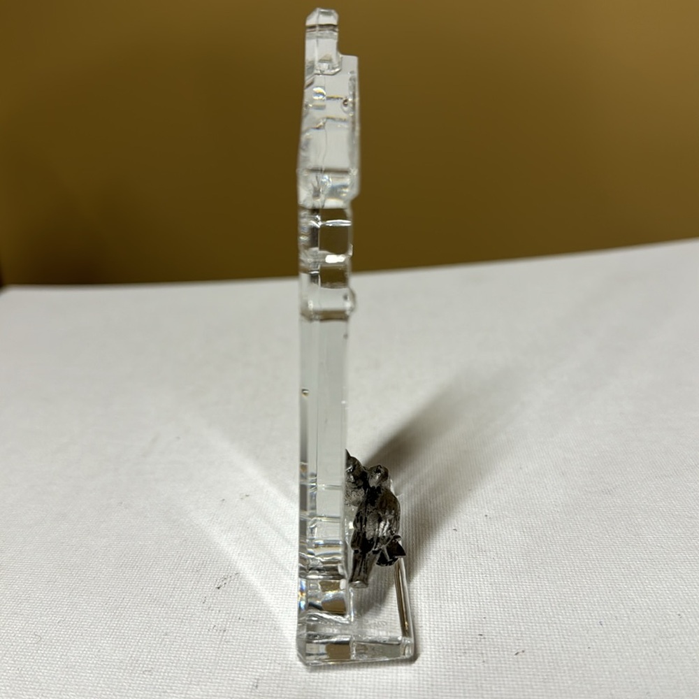 Waterford Crystal Our First Christmas Ornament Pewter Birds in window - Picture 2 of 6